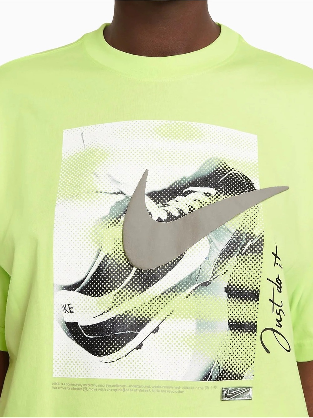 Nike Neon Lime Women’s Boxy Graphic Swoosh Short Sleeve T-shirt